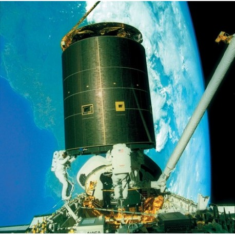 The distinction between weight and mass becomes very apparent as astronauts move a satellite while in orbit.
