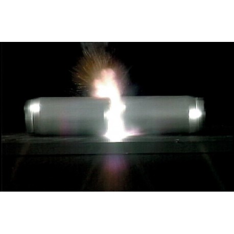 Conservation of momentum demonstrated by internal explosion.