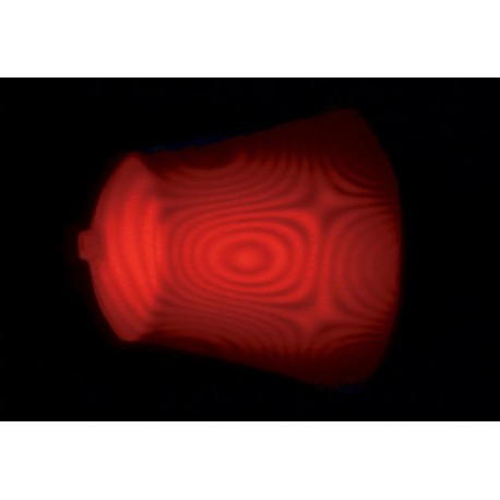 The vibrational modes of a resonating bell are revealed using real-time interferometric holography.
